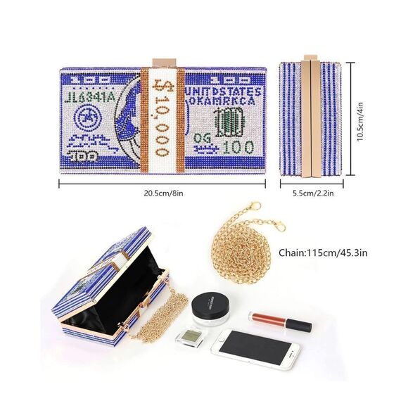 Bling Dollar Bill Bag - Picture 2 of 12